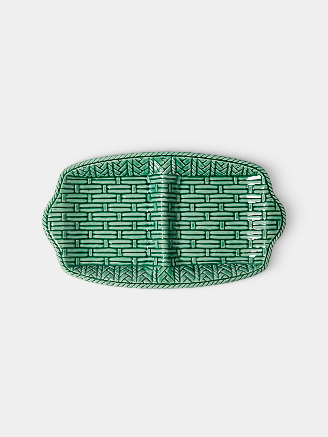 Verdolini - Palizzata Hand-Painted Ceramic Double Appetizer Dish - Green - ABASK - 