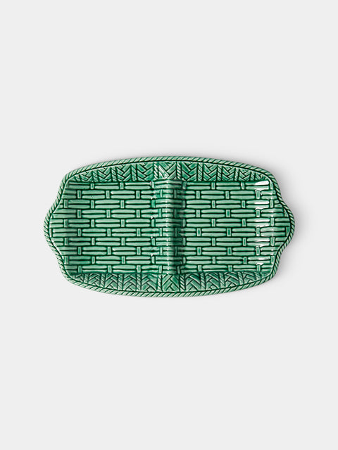 Verdolini - Palizzata Hand-Painted Ceramic Double Appetizer Dish - Green - ABASK - 