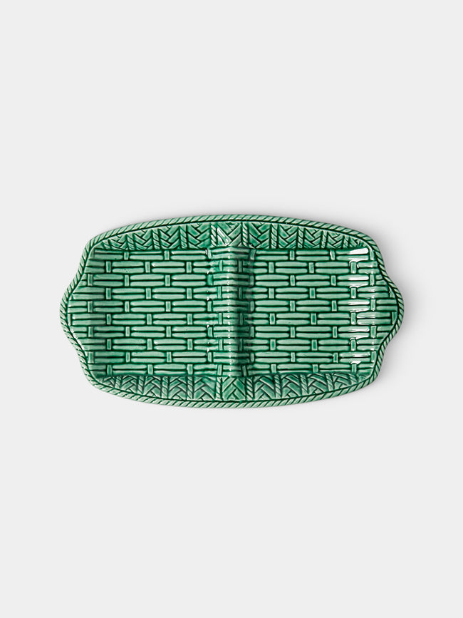 Verdolini - Palizzata Hand-Painted Ceramic Double Appetizer Dish - Green - ABASK - 