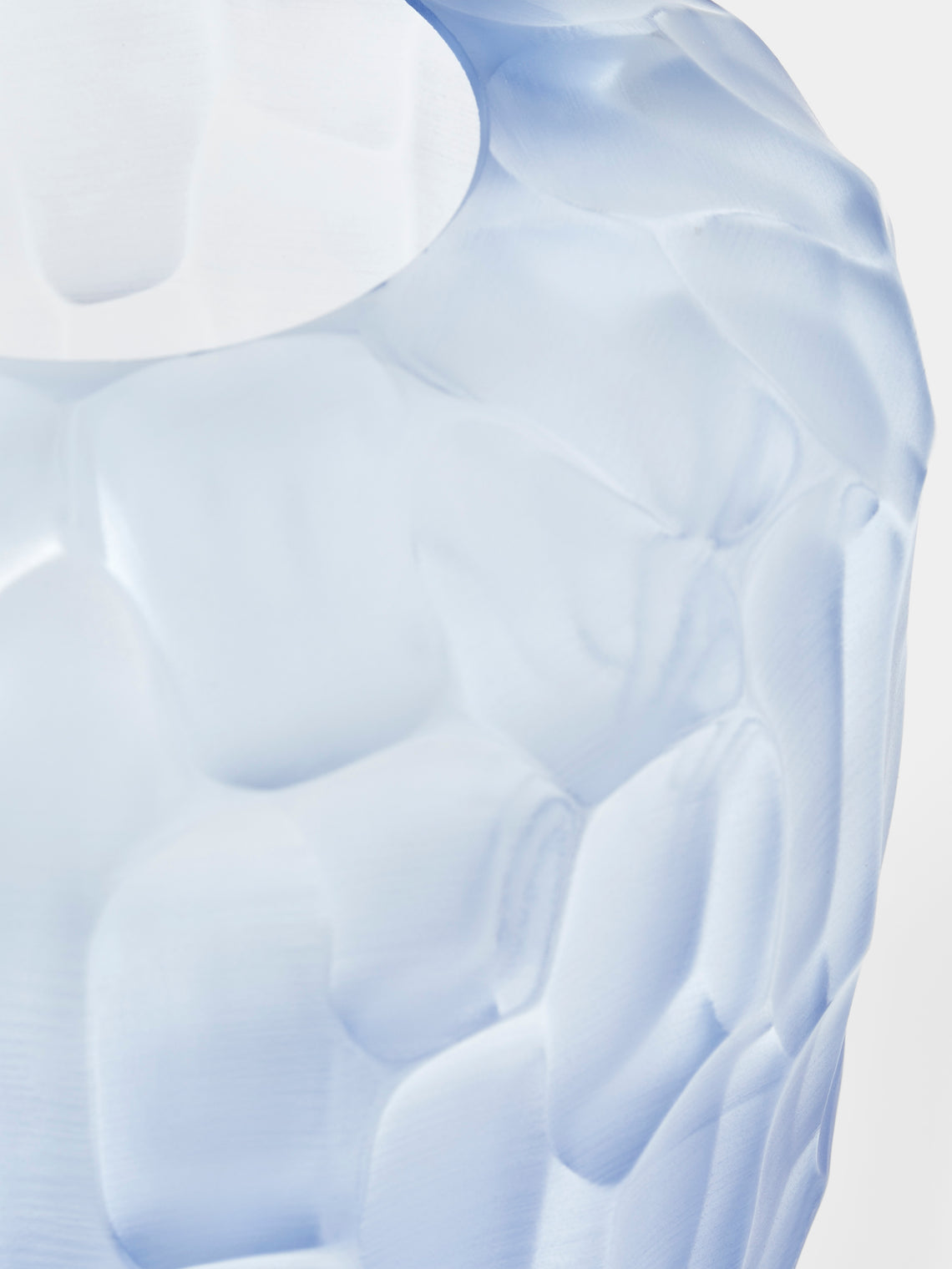 Micheluzzi Glass - Goccia Bluino Bamboo Hand-Blown Murano Glass Vase (9.5in/24cm) - Blue - ABASK