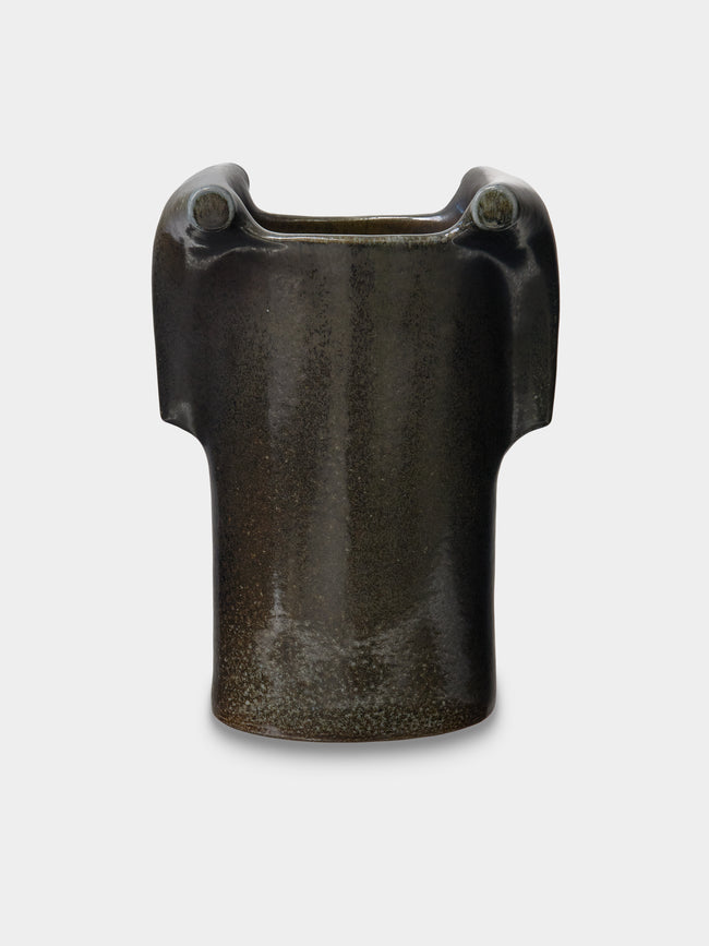 Ruth King - Hand-Built Ceramic Vase (12.5in/31.5cm) - Black - ABASK - 