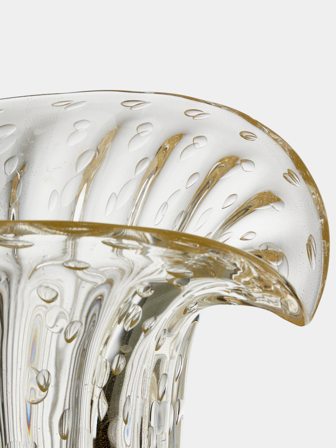 Antique and Vintage - 1970s Ercole Barovier Murano Glass Vase (14.5in/36.5cm) - Clear - ABASK