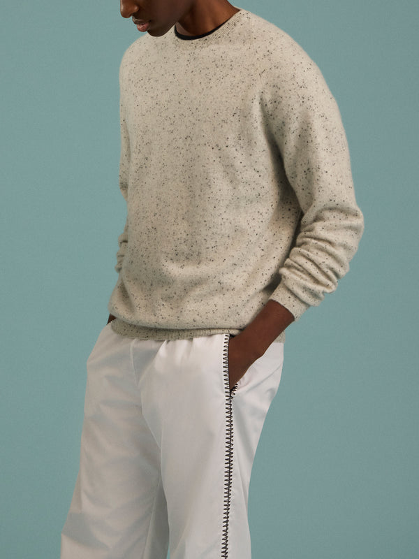 Frenckenberger - Cashmere R-Neck Boyfriend Sweater - Gray - ABASK