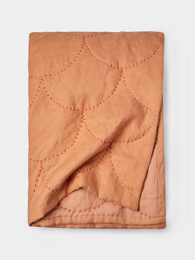 Tuck It In - Hand-Embroidered Linen Quilt -  - ABASK - 