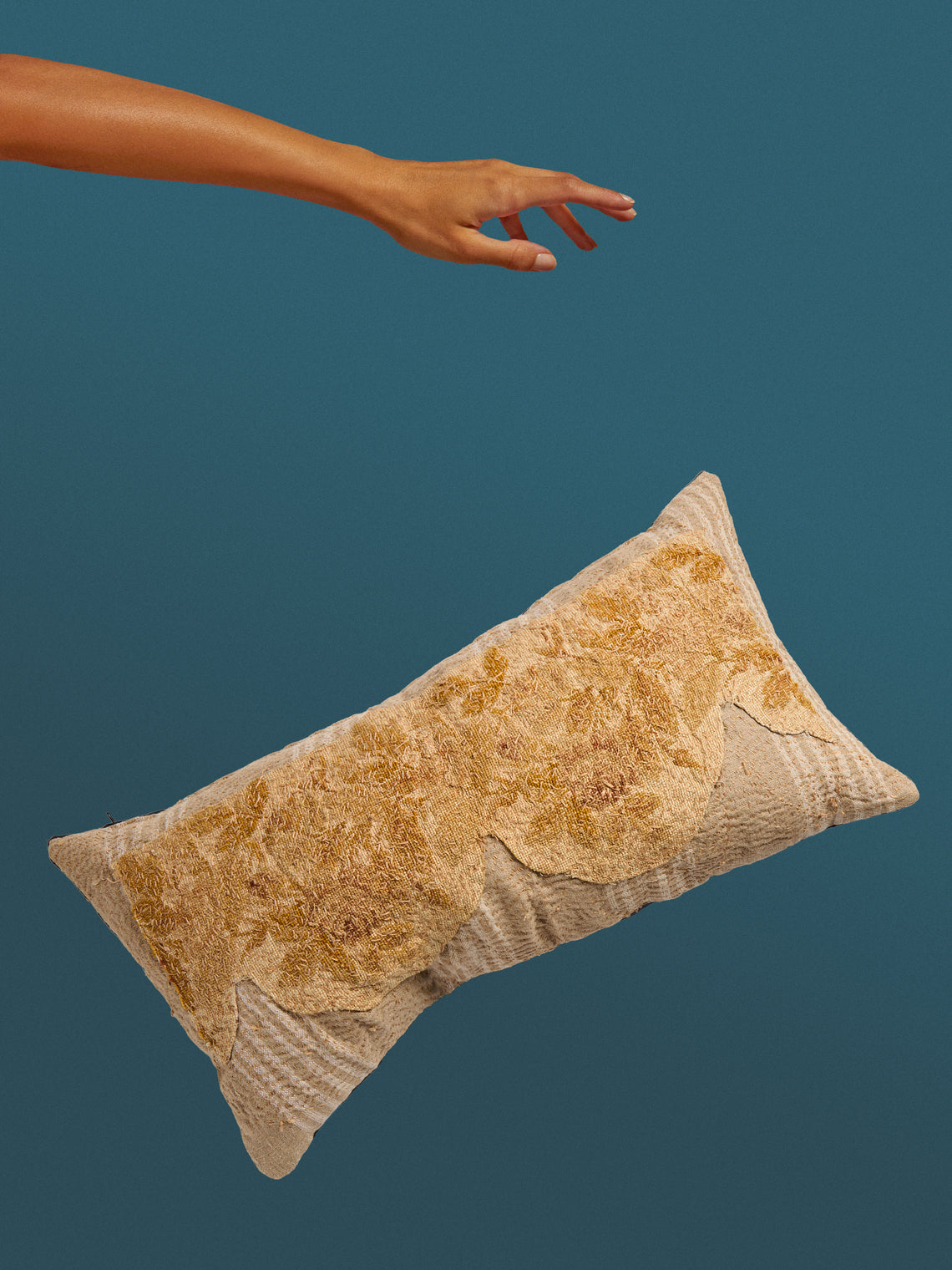 By Walid - 18th-Century French Aubusson Tapestry Wool and Linen Cushion (27.5in/70cm) - Multiple - ABASK