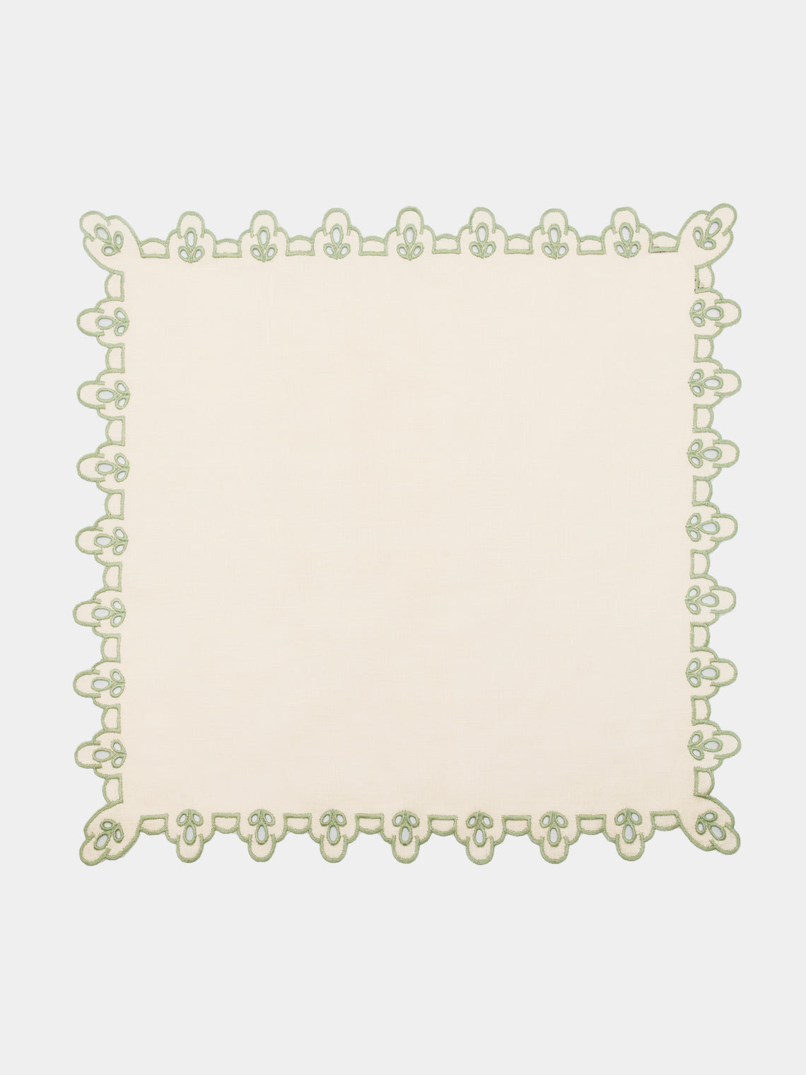 Borgo delle Tovaglie - Amalfi Embroidered Linen Napkins (Set of 4) - Natural - ABASK