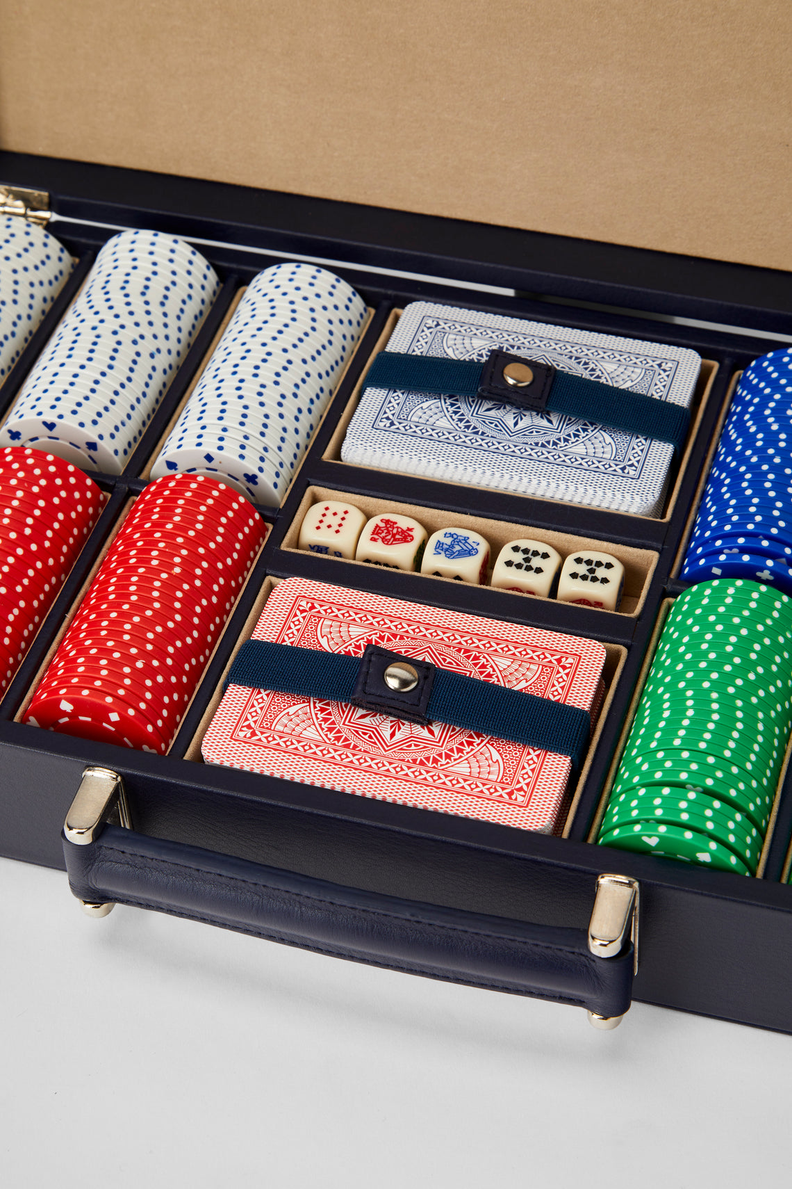 Noble Macmillan - Leather Poker Set - Navy - ABASK