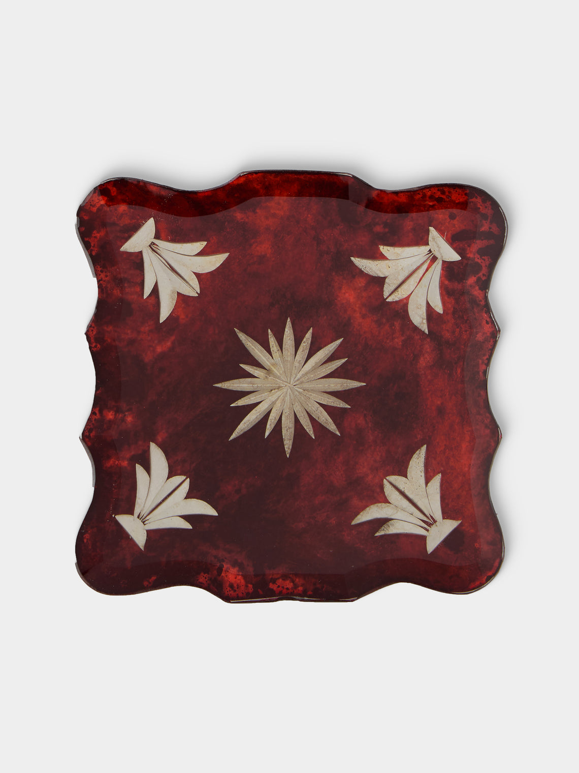 Borgo delle Tovaglie - Firenze Curio Mio Mirrored Glass Coasters (Set of 6) - Red - ABASK