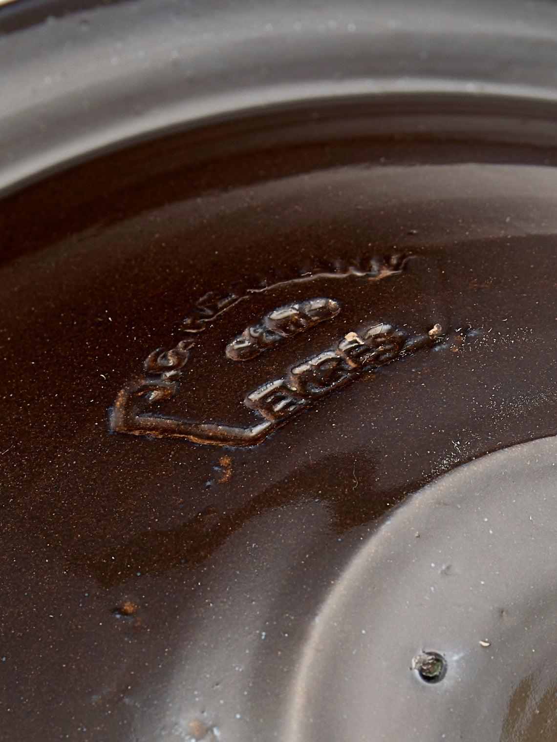 Poterie d’Évires - Flowers Hand-Painted Ceramic Small Serving Bowl - Dark brown - ABASK