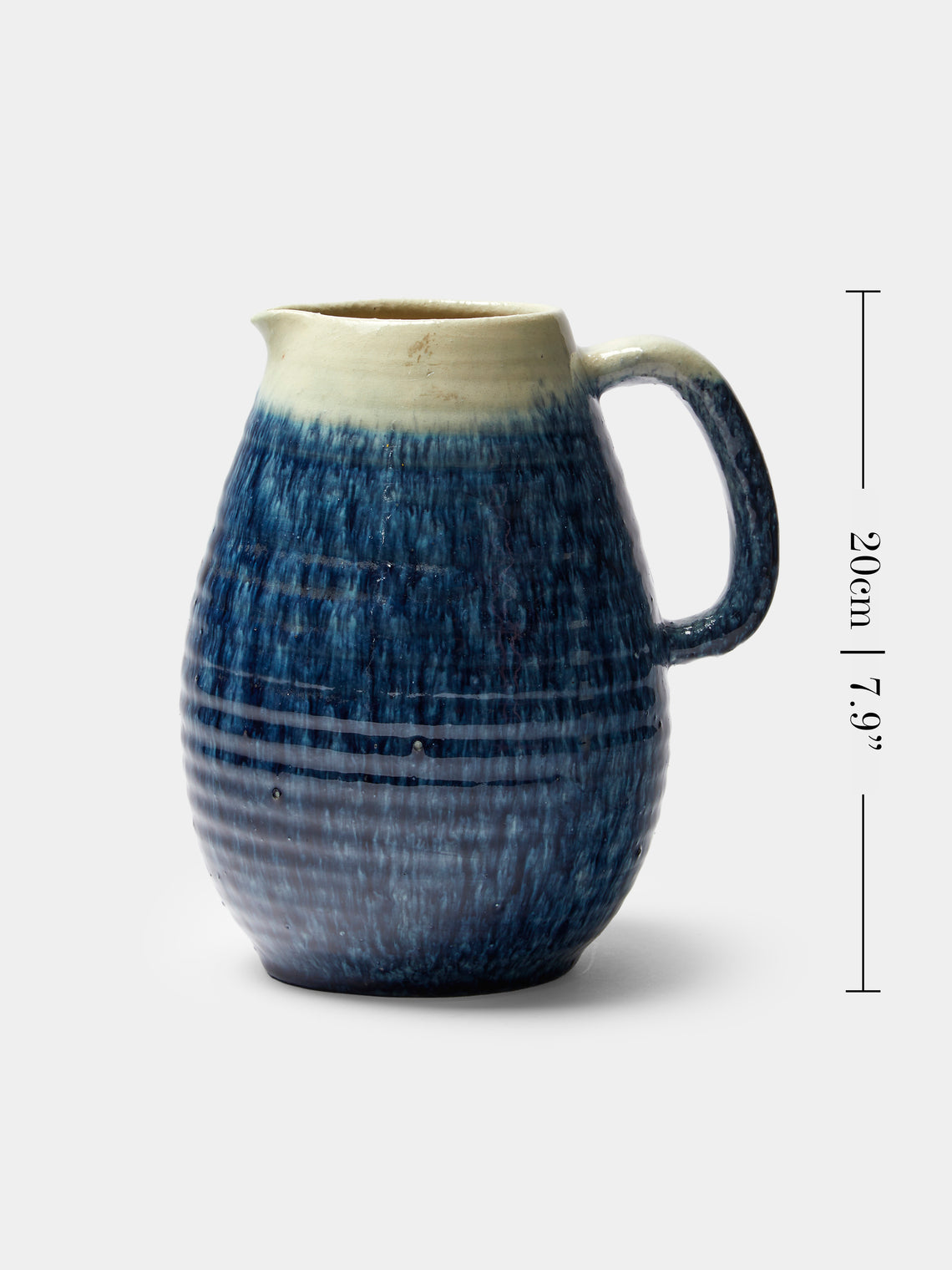 Antique and Vintage - 1960s Accolay Ceramic Jug - Blue - ABASK