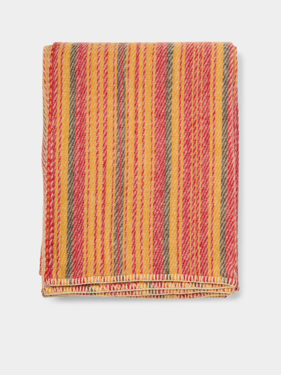 The Stroud - Red Sky Cotswold Lion Wool Blanket (79in/2m) - Multiple - ABASK