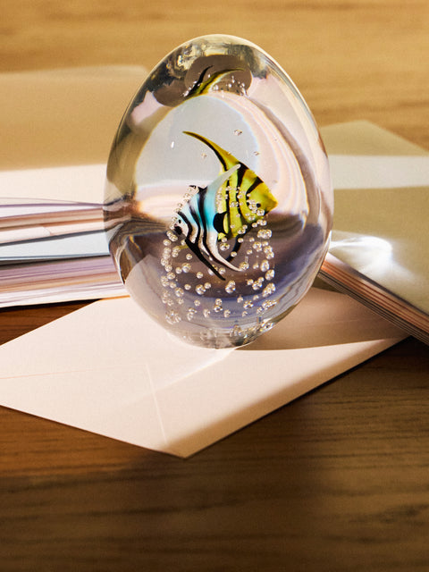 Antique and Vintage - 1970s Avem Aquarium Murano Glass Paperweight - Clear - ABASK