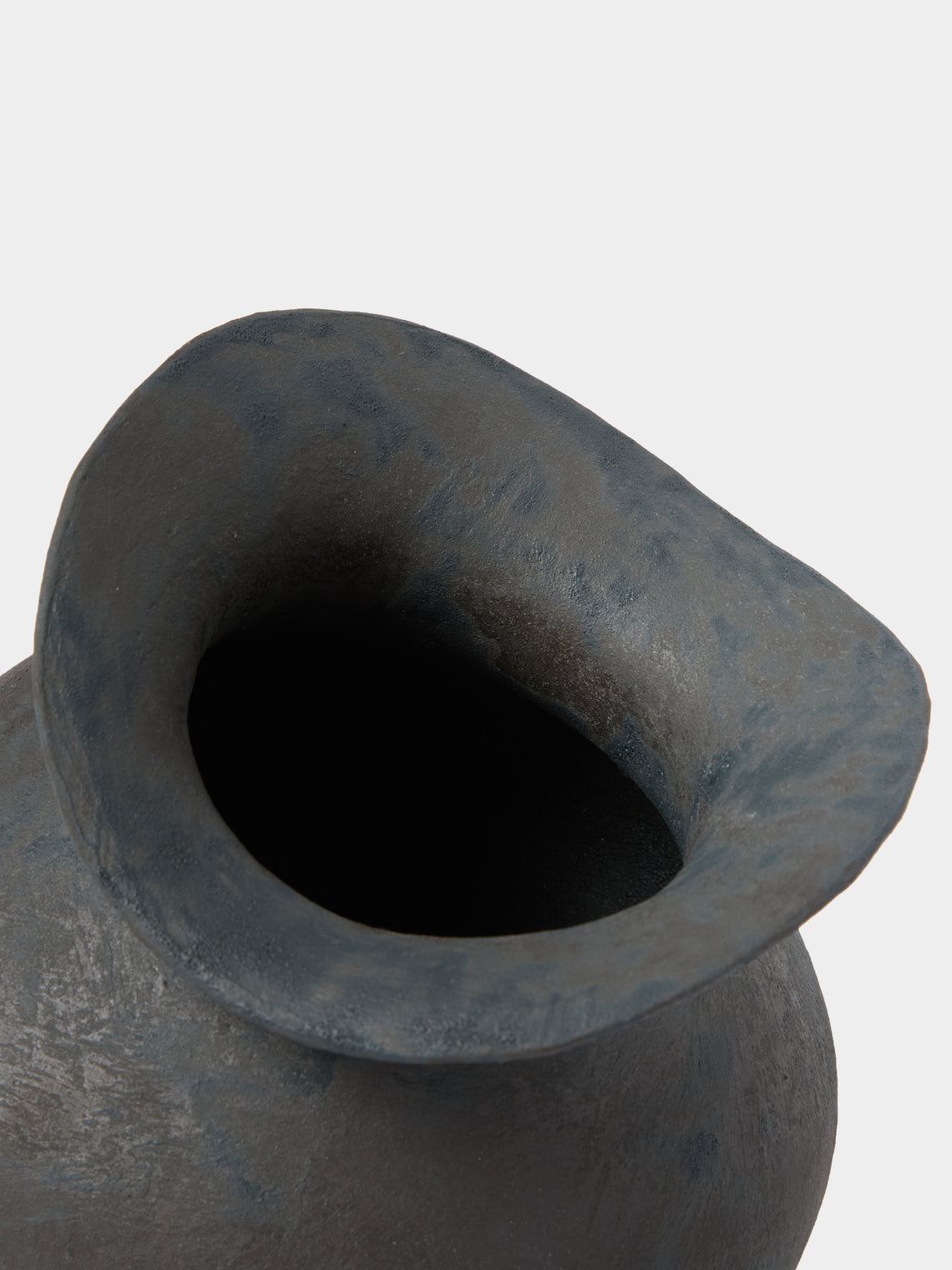By Raffaella - Silvia Hand-Coiled Stoneware Vase (7in/18cm) - Gray - ABASK