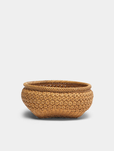 Junpei Kawaguchi - Hand-Braided Rattan Flower Basket - Brown - ABASK - 