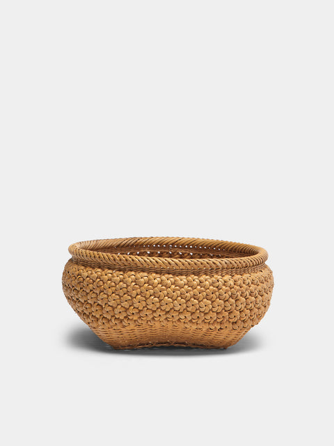 Junpei Kawaguchi - Hand-Braided Rattan Flower Basket - Brown - ABASK - 