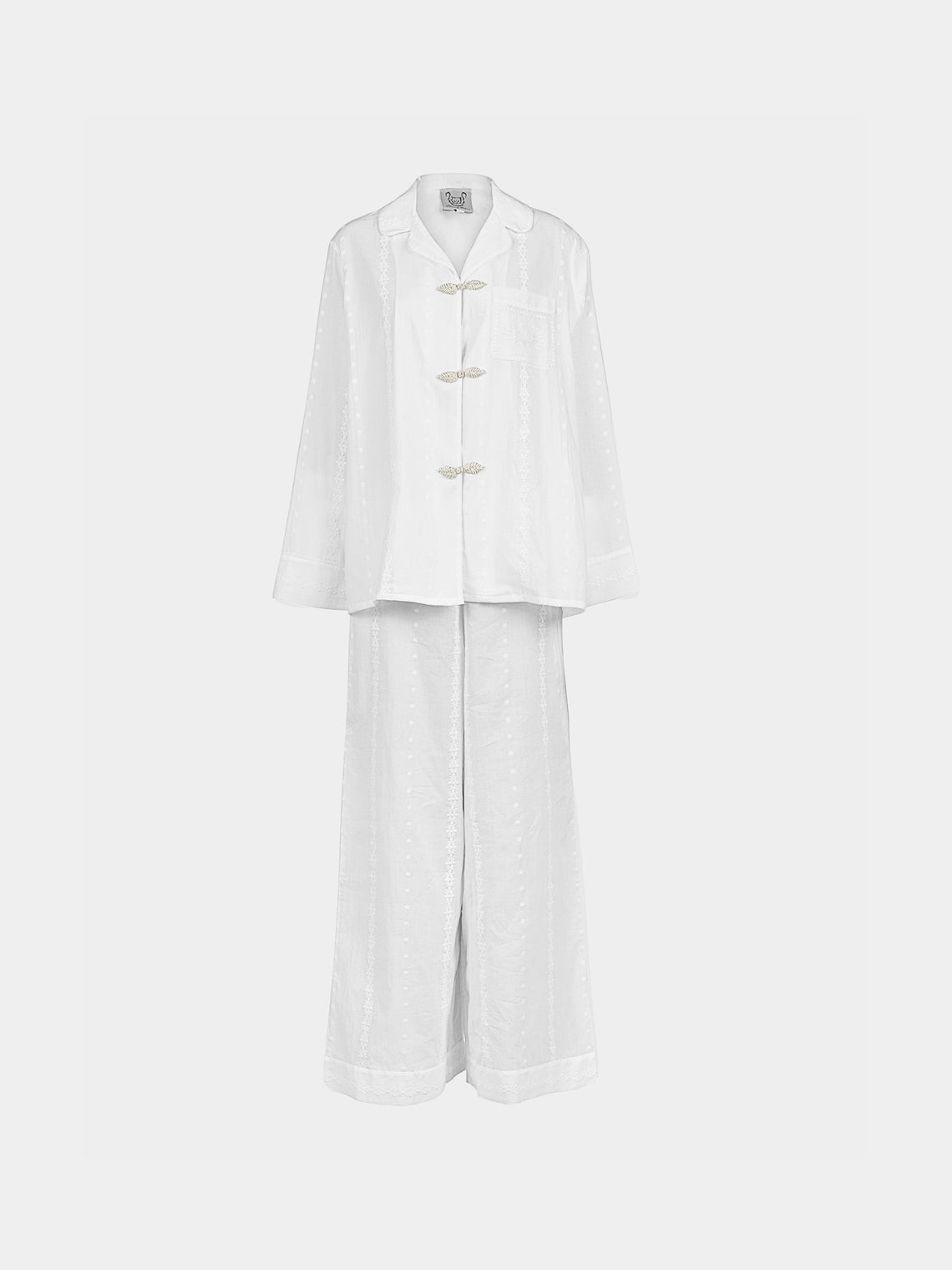 Thierry Colson - The Albertine Cotton Pajama Set - White - ABASK - 