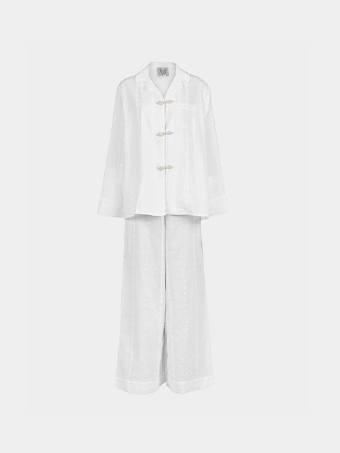 Thierry Colson - The Albertine Cotton Pajama Set - White - ABASK - 