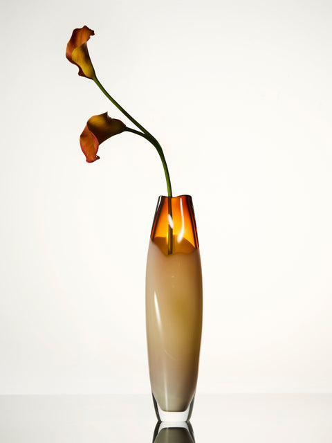 Michele Oberdieck - Soleus Hand-Blown Glass Vase (19in/48cm) - Brown - ABASK