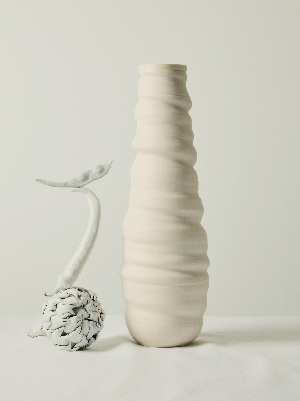Johanne Coker - No. 6 Hand-Thrown Porcelain Vase (17.5in/45cm) - White - ABASK