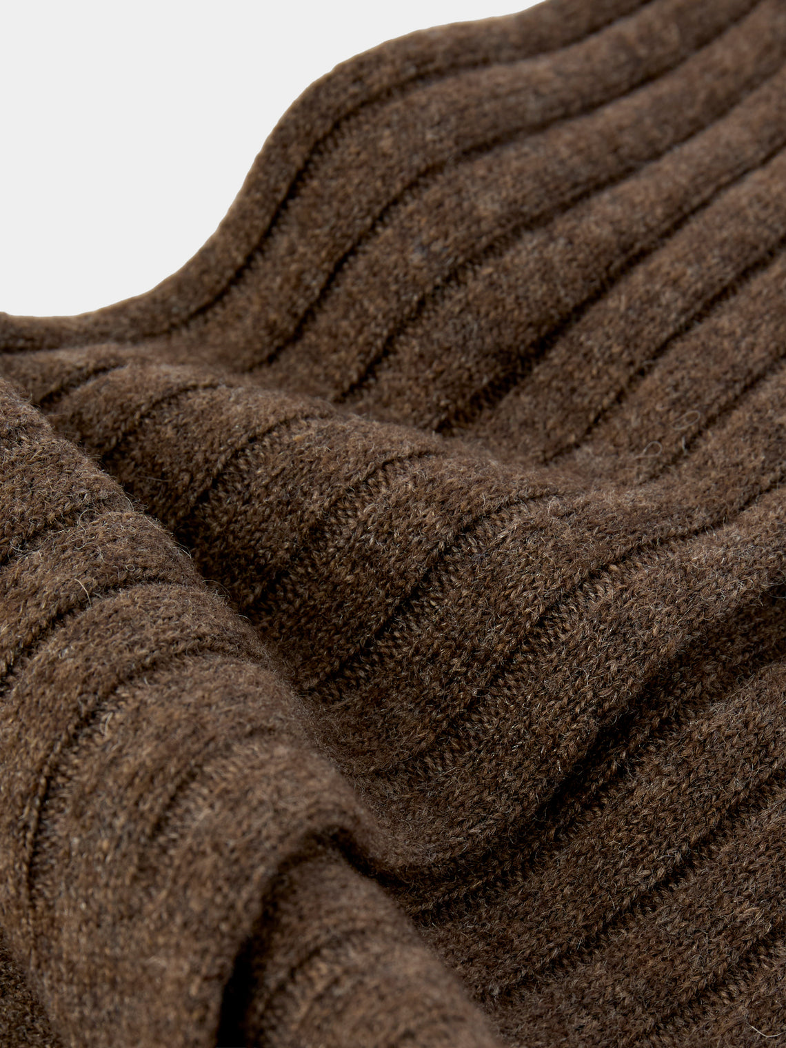 Maria La Rosa - Men's Ribbed Wool-Blend Socks | One Size - Brown - ABASK