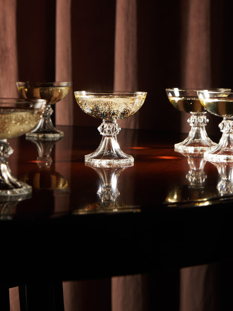 Antique and Vintage - 1950s Val Saint Lambert Hand-Blown Crystal Champagne Coupes (Set of 12) -  - ABASK