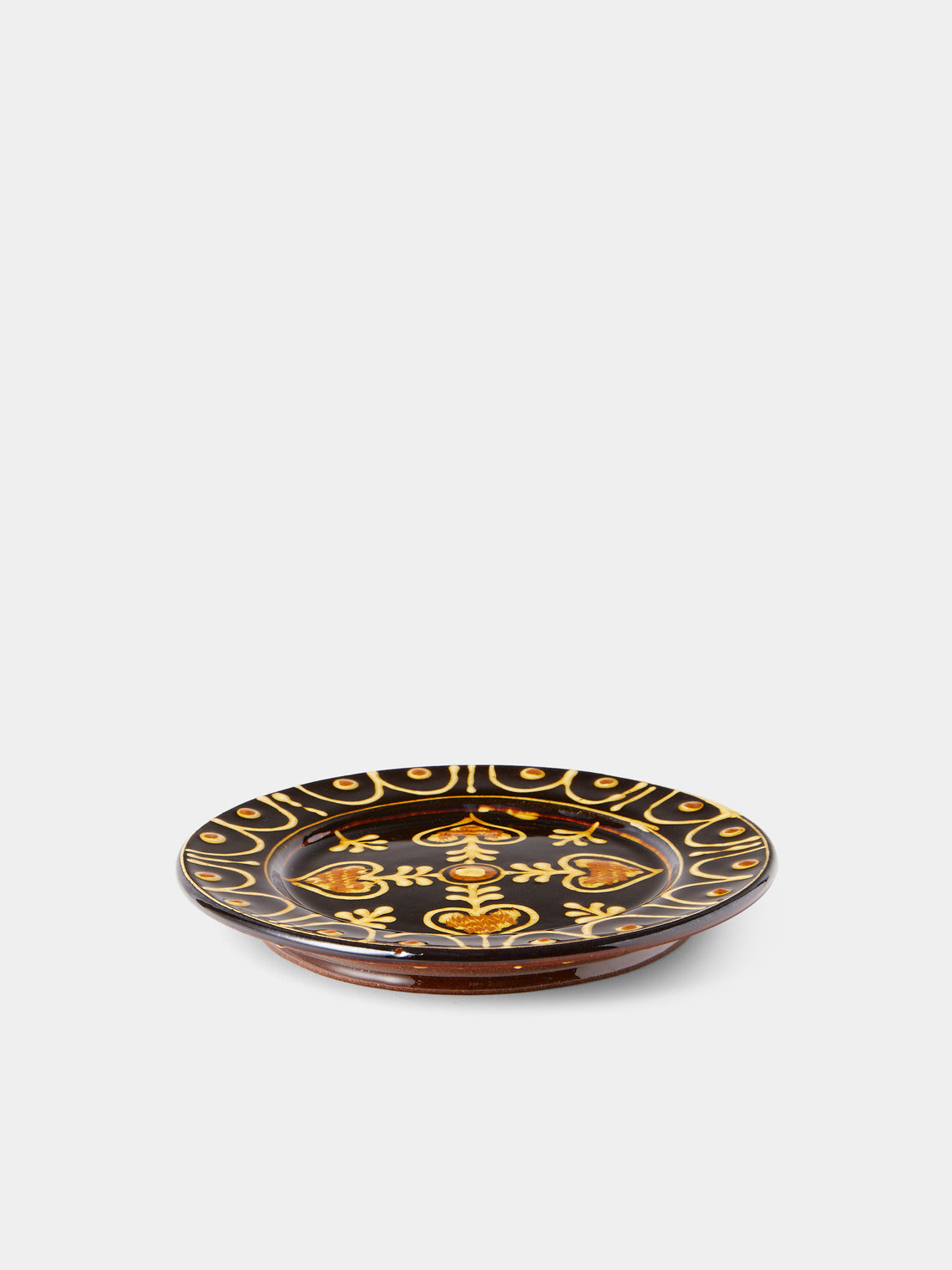 Fitch & McAndrew - Quartet Slipware Salad / Dessert Plate (7.5in/19cm) - Black - ABASK