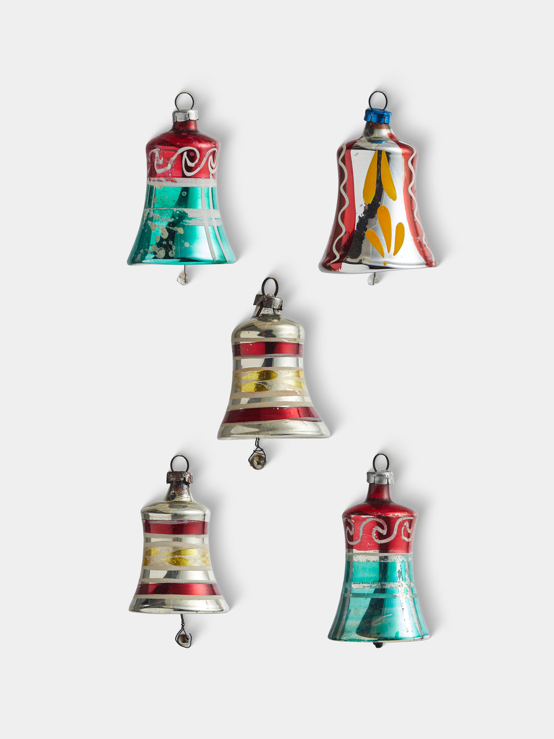 Antique and Vintage - Early-20th-Century Bells Glass Baubles (Set of 5) - Multiple - ABASK - 