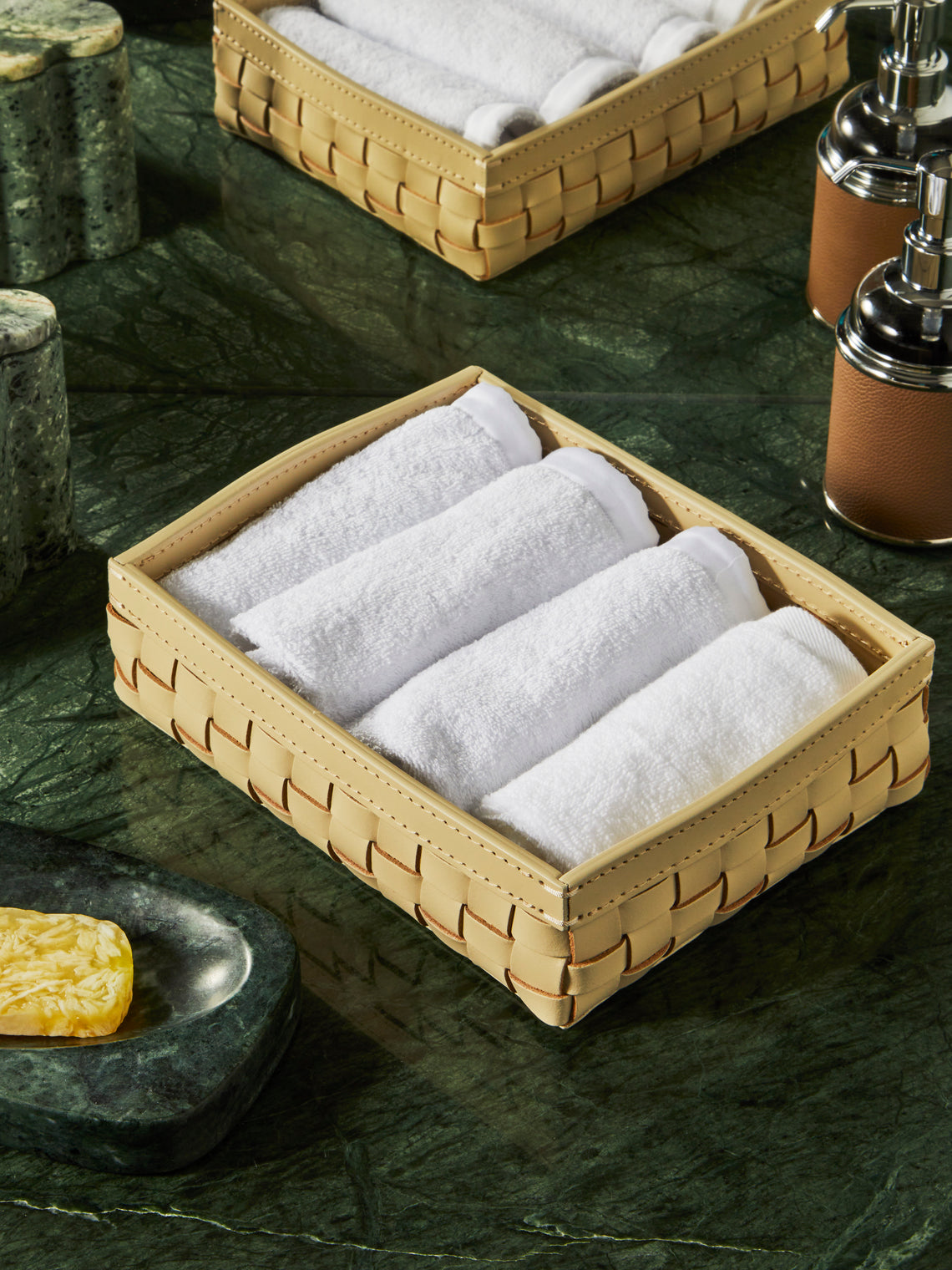 Riviere - Woven Leather Tray -  - ABASK