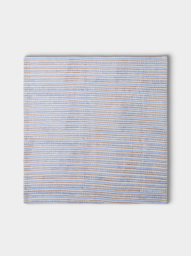 Chamois - | Set of 4 | Block-Printed Linen Napkins - Blue - ABASK - 