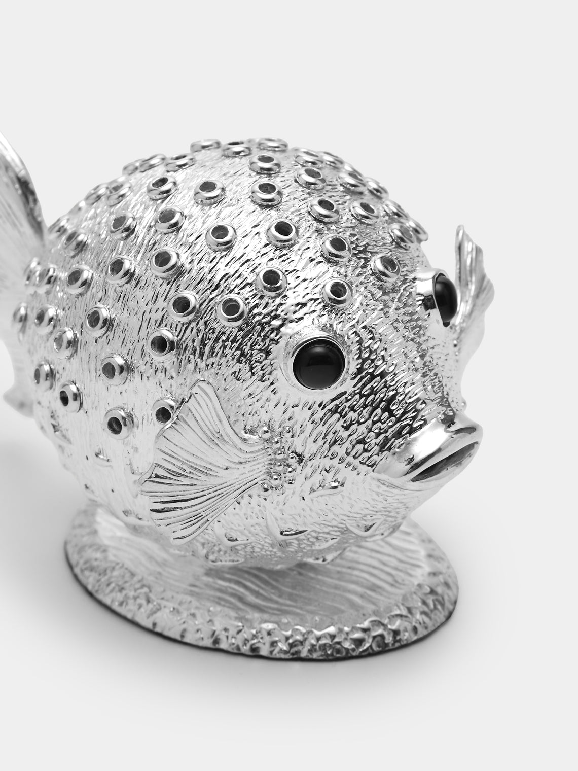 Objet Luxe - Pufferfish Rhodium-Plated Toothpick / Cocktail Stick Holder - Silver - ABASK