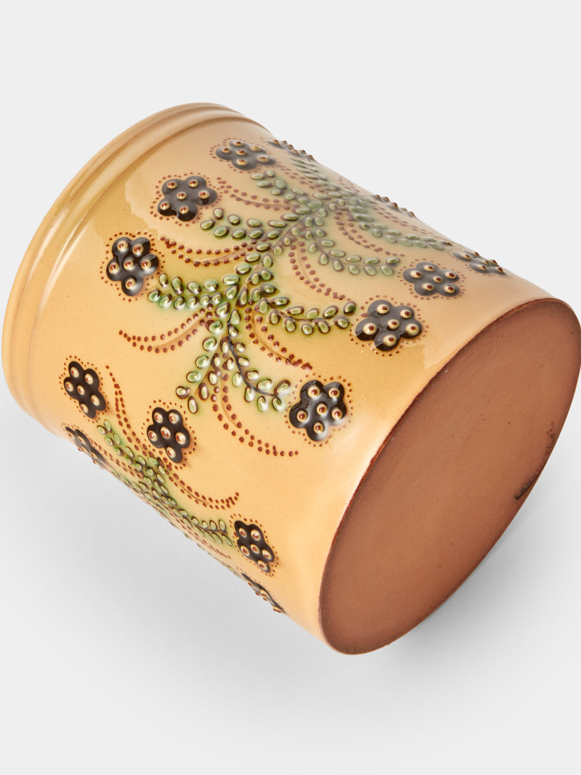 Poterie d’Évires - Flowers Hand-Painted Ceramic Utensil Pot - Cream - ABASK