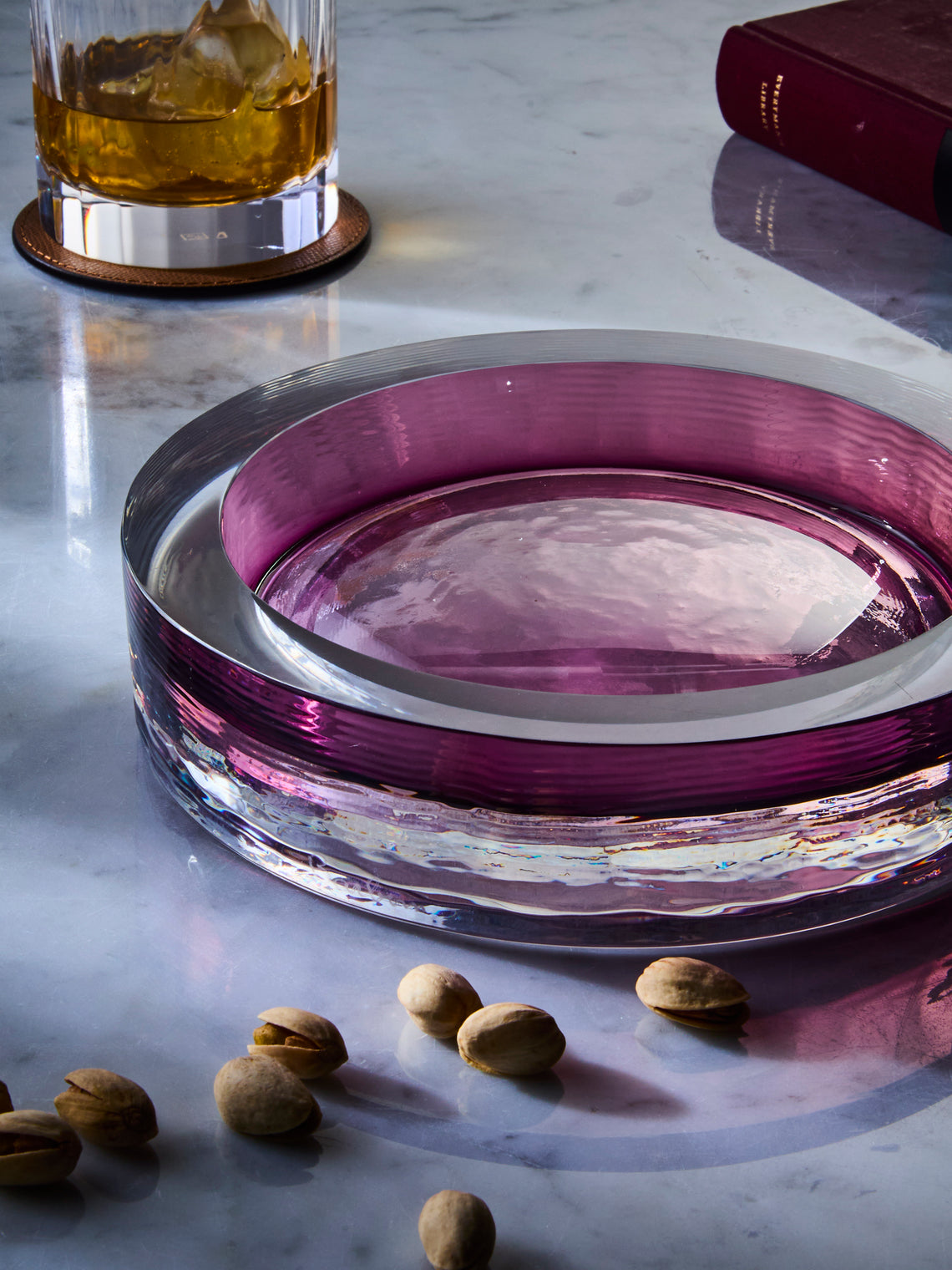 Antique and Vintage - 1960s Barbini Murano Glass Bowl - Purple - ABASK