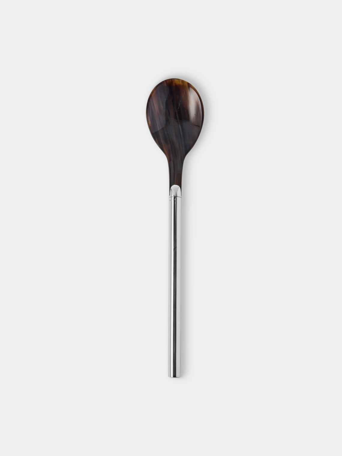 San Lorenzo - 1979 Afra and Tobia Scarpa Sterling Silver and Horn Salad Servers (Set of 2) - Silver - ABASK
