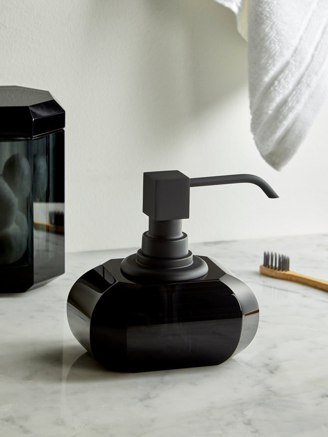 Decor Walther - Cut Crystal Soap Dispenser - Black - ABASK