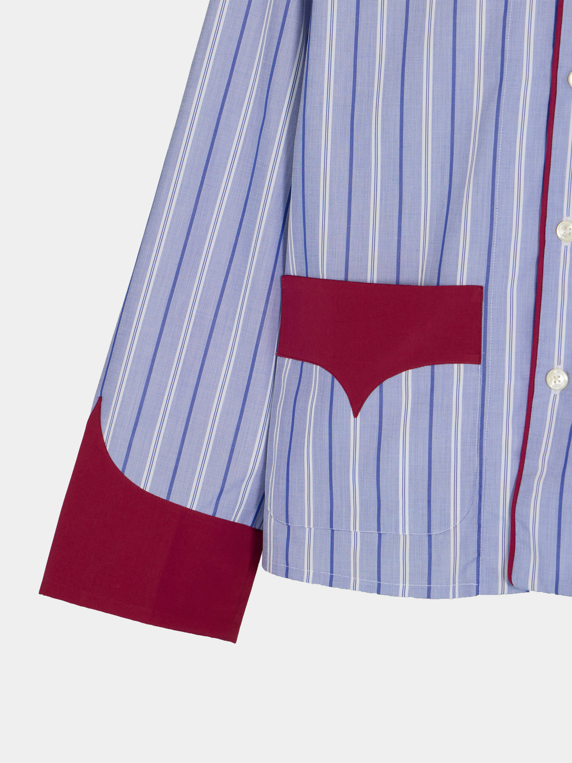 Sebline - Officer's Piccadilly Stripe Cotton Shirt | Size: M/L - Blue - ABASK