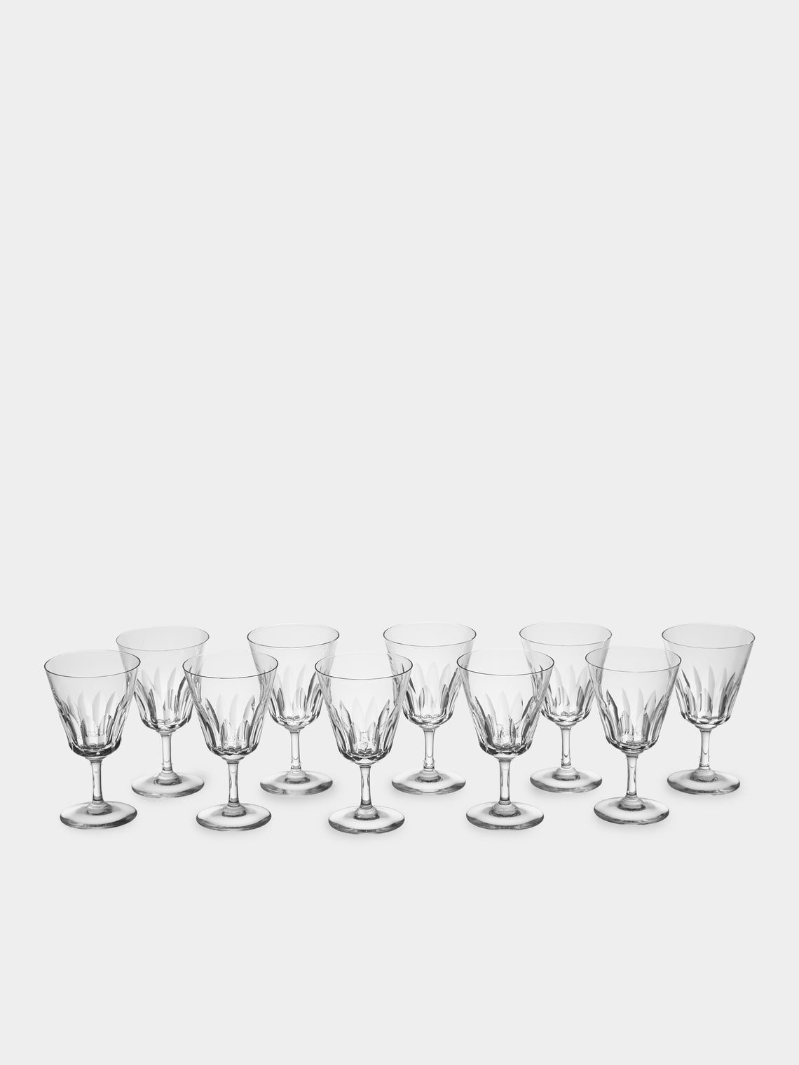 Antique and Vintage - 1970s Baccarat Crystal  Wine Glasses (Set of 10) - Clear - ABASK 
