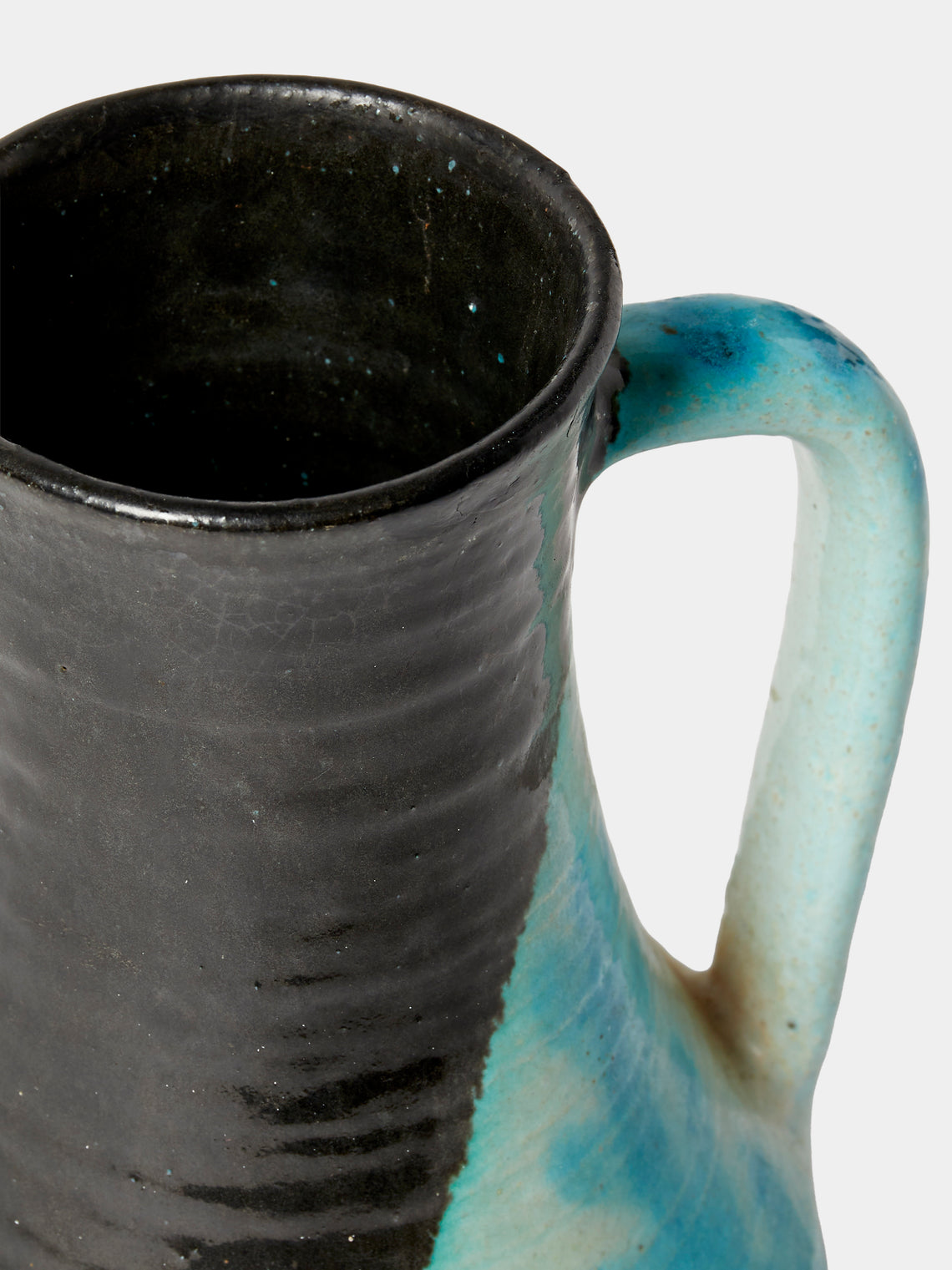 Antique and Vintage - 1950s Accolay Ceramic Pitcher - Blue - ABASK