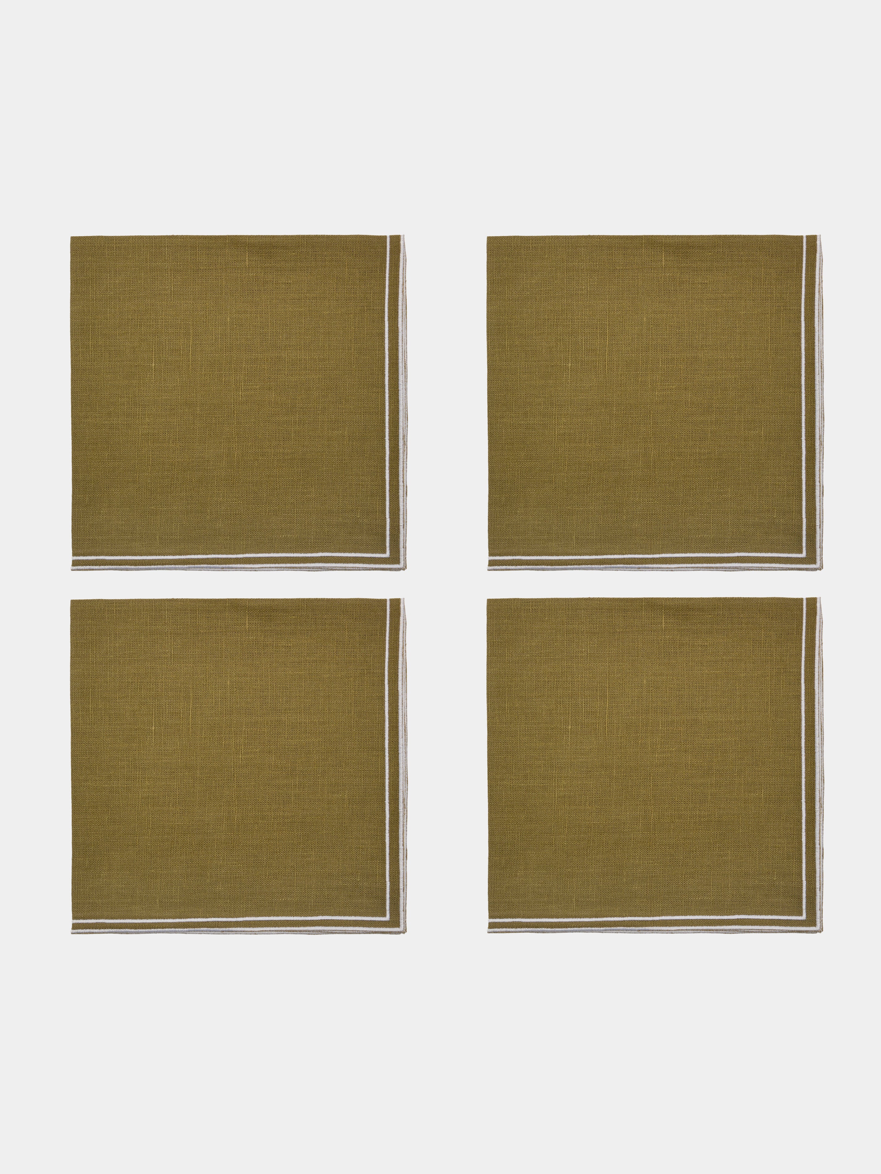 D.Q Embroidered Linen Napkins (Set of 4)