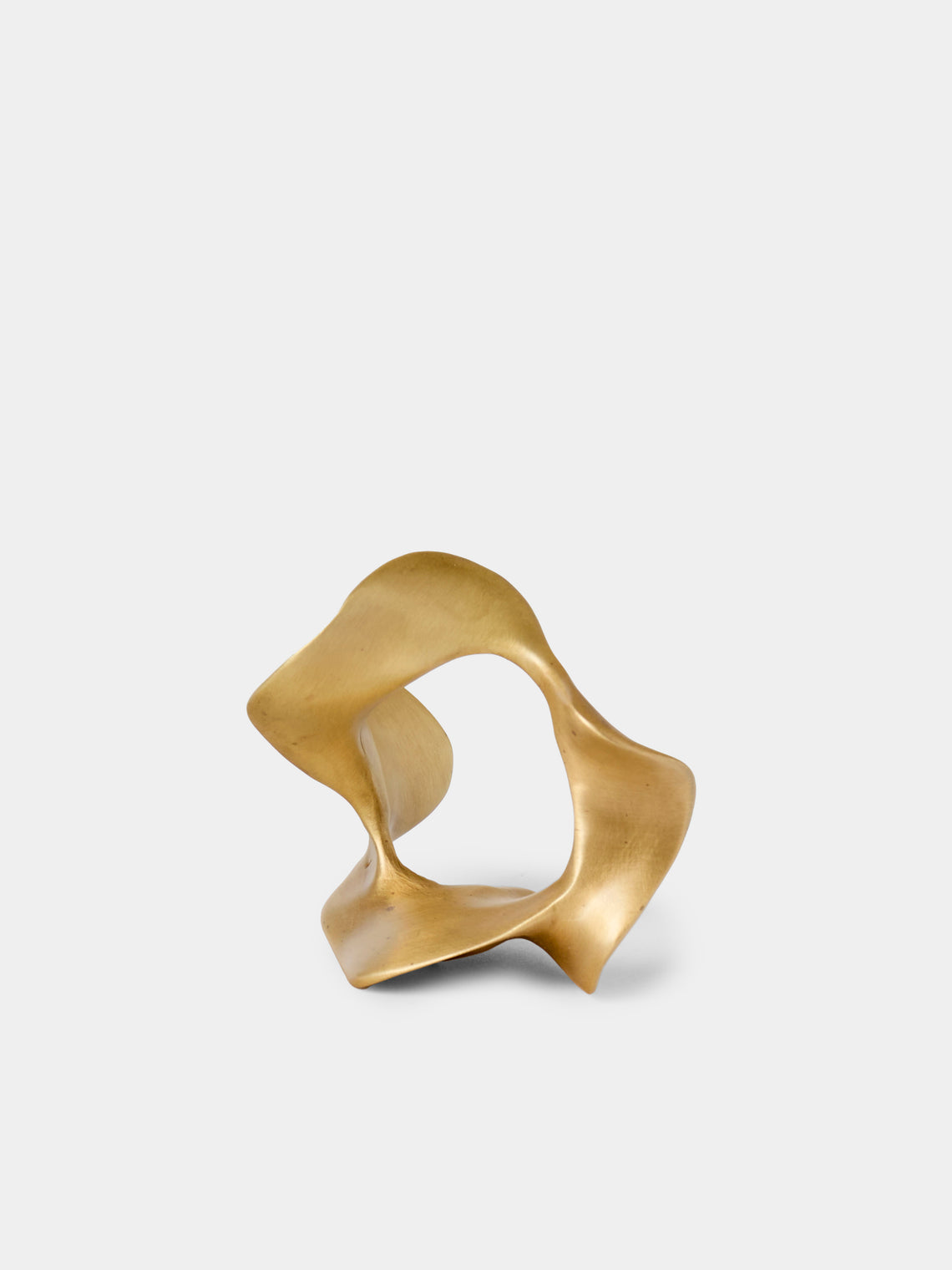 Viya - Saffron Brass Napkin Rings (Set of 6) - Gold - ABASK