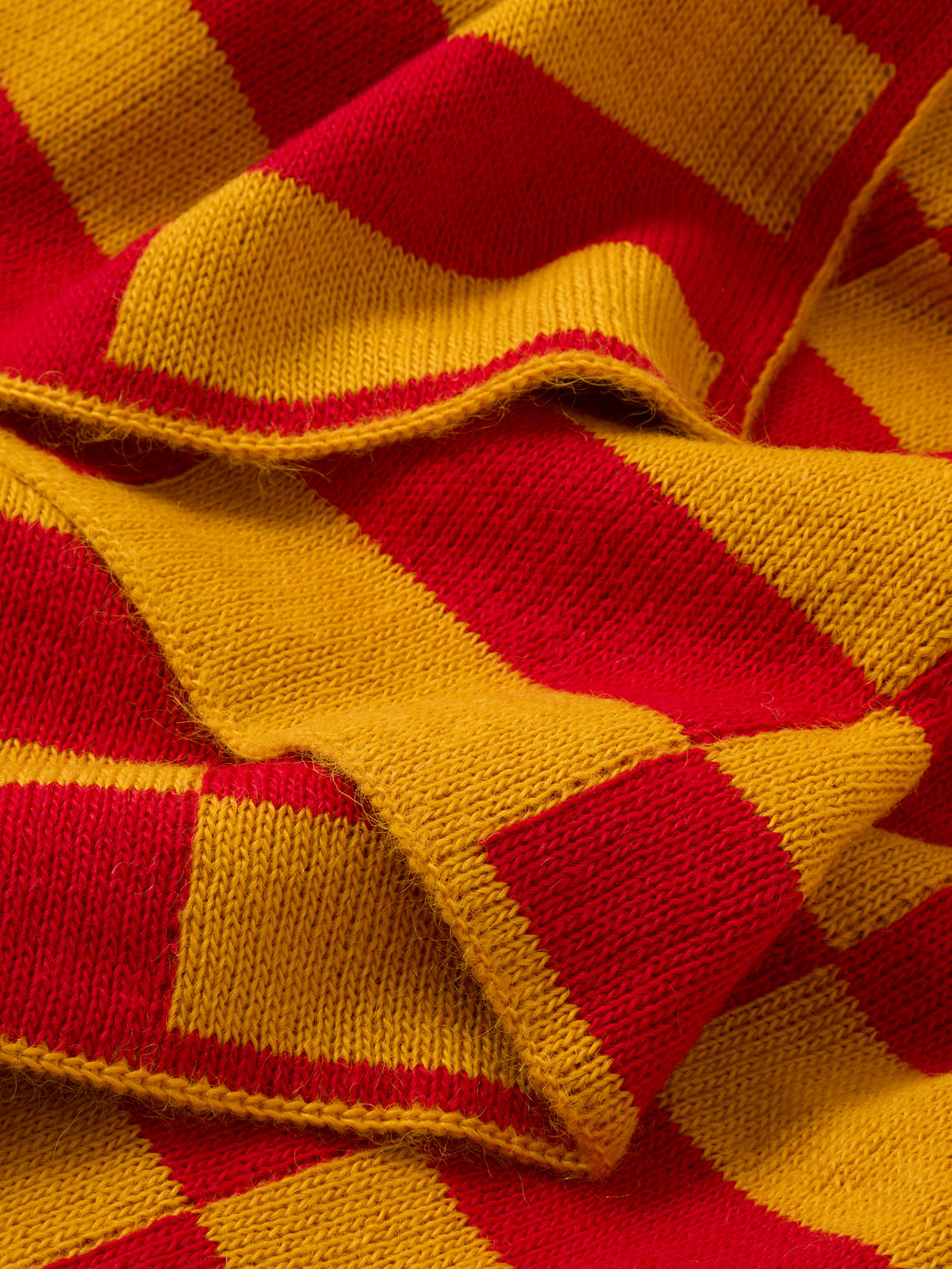 The Stroud - Sunflower Cotswold Lion Wool Blanket (86in/2.2m) - Red - ABASK
