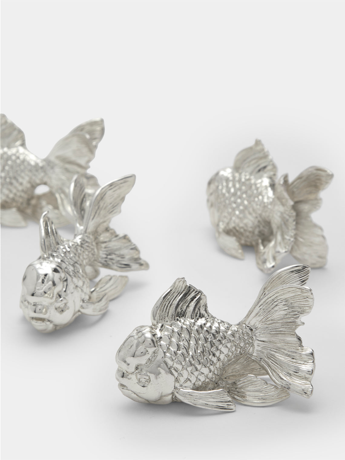 Objet Luxe - Oranda Silver-Plated Chopstick Rests (Set of 4) - Silver - ABASK