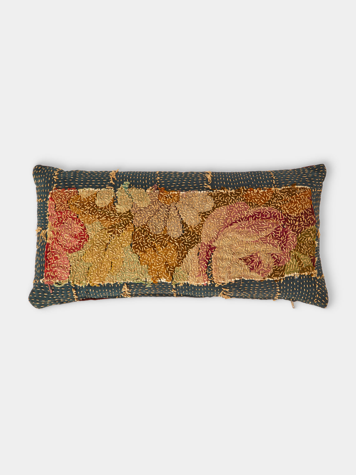 By Walid - 19th-Century Napolean III Aubusson Tapestry and Linen Cushion (19.5in/50cm) - Multiple - ABASK - 