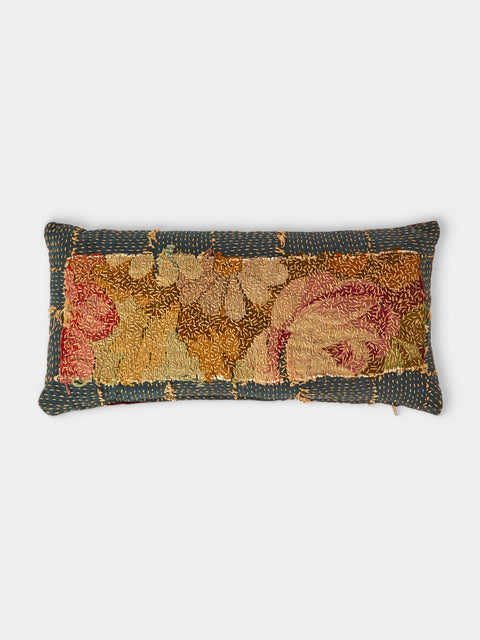 By Walid - 19th-Century Napolean III Aubusson Tapestry and Linen Cushion (19.5in/50cm) - Multiple - ABASK - 