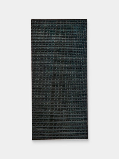 Mori Kougei - Tsuki-Jiri Indigo-Dyed Oak Sushi Plate (12.5in/32cm) - Black - ABASK - 