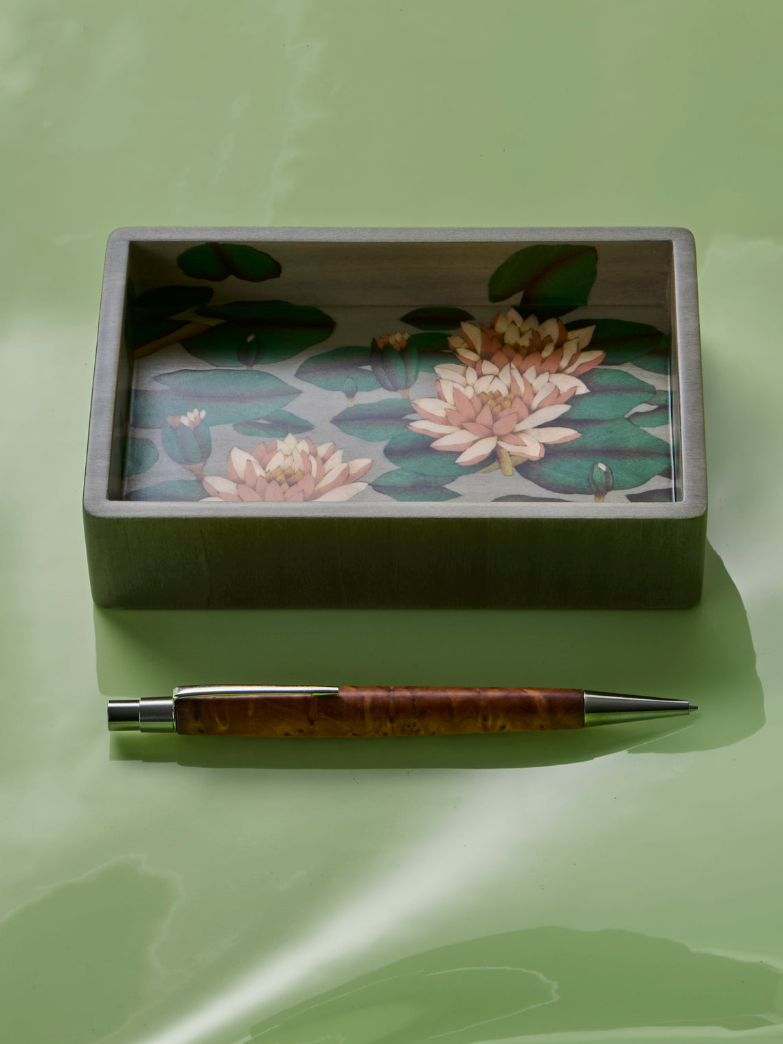 Silvia Furmanovich - Waterlilies Marquetry Wood Vide Poche (6in/15cm) - Multiple - ABASK