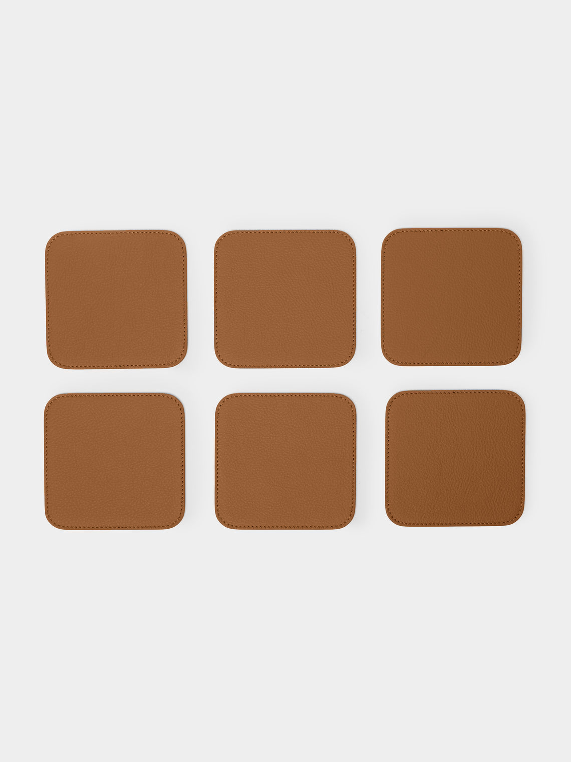 Giobagnara x Poltrona Frau - Leather and Walnut Coasters with Holder (Set of 6) - Tan - ABASK