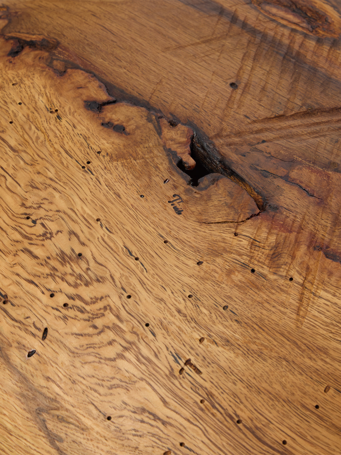 Thursday Furniture - Hand-Turned White Oak Carved Platter - Brown - ABASK