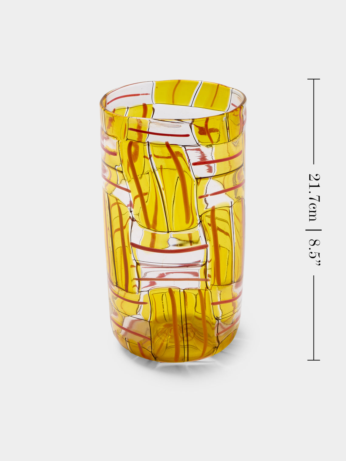 Antique and Vintage - 1980s Yoichi Ohira for De Majo Glass Vase (8.5in/21.5cm) - Yellow - ABASK