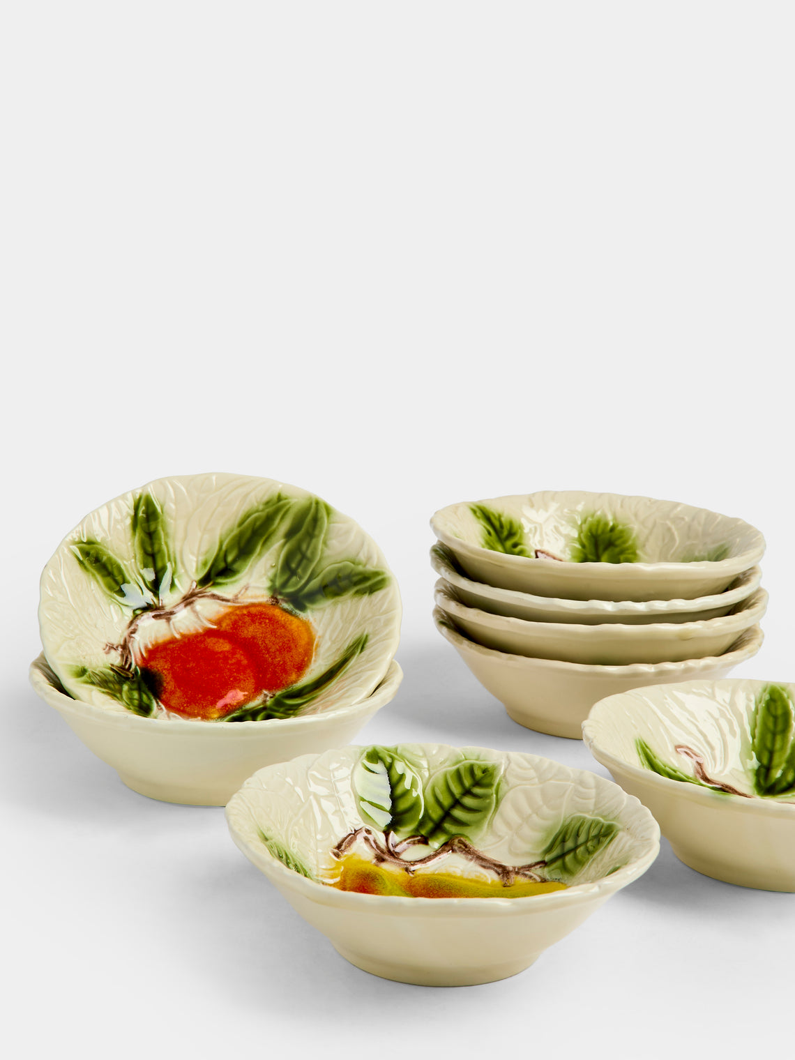 Antique and Vintage - Mid-Century Fruits Ceramic Bowls (Set of 8) - Multiple - ABASK