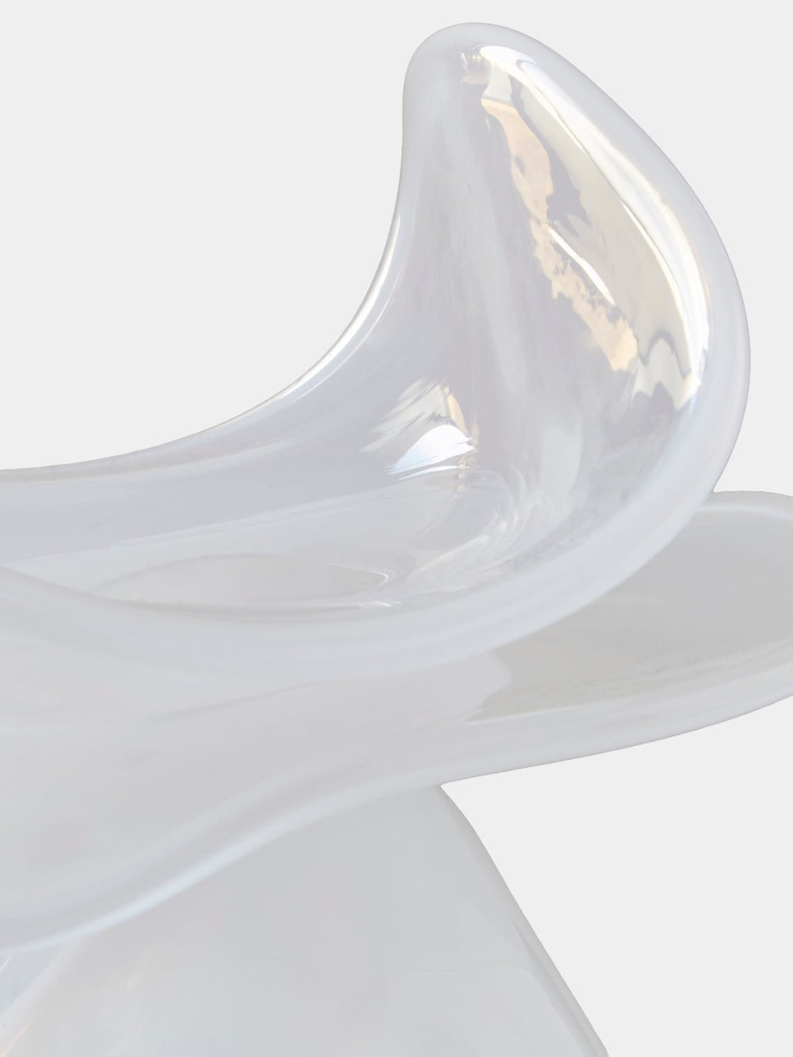 Oog Objects - 4 Hand-Blown Glass Vase (8in/21cm) - White - ABASK